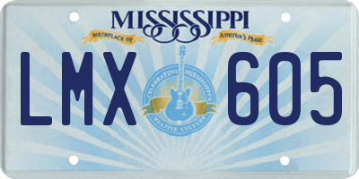 MS license plate LMX605