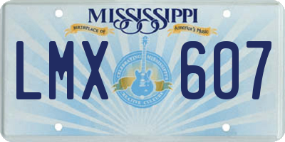 MS license plate LMX607