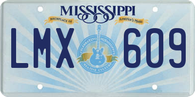 MS license plate LMX609