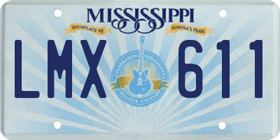 MS license plate LMX611