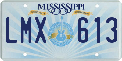 MS license plate LMX613