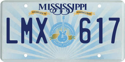 MS license plate LMX617