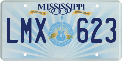 MS license plate LMX623