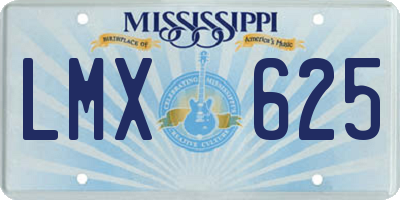 MS license plate LMX625