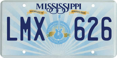 MS license plate LMX626