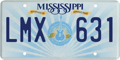 MS license plate LMX631