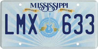 MS license plate LMX633