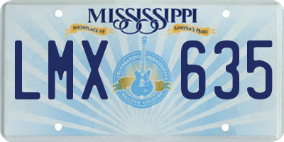 MS license plate LMX635