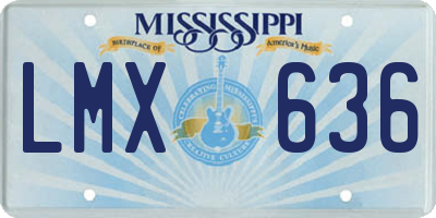 MS license plate LMX636
