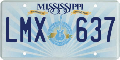 MS license plate LMX637