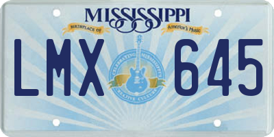 MS license plate LMX645