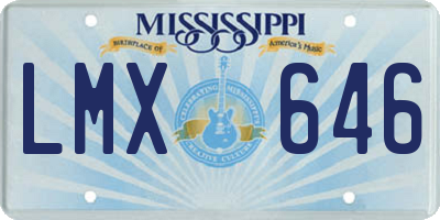 MS license plate LMX646