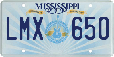 MS license plate LMX650