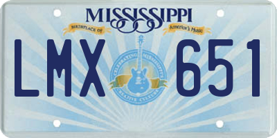MS license plate LMX651