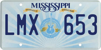 MS license plate LMX653