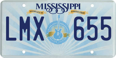 MS license plate LMX655