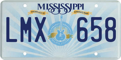 MS license plate LMX658