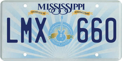 MS license plate LMX660