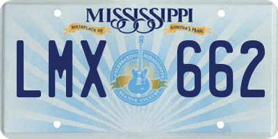 MS license plate LMX662