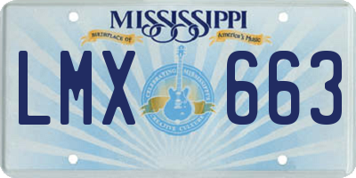 MS license plate LMX663