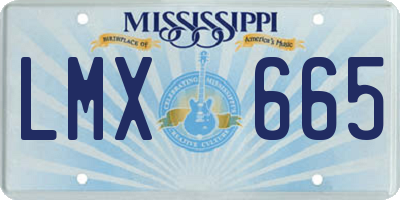 MS license plate LMX665