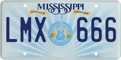 MS license plate LMX666
