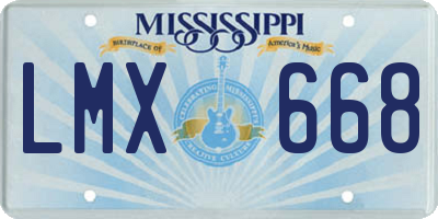 MS license plate LMX668