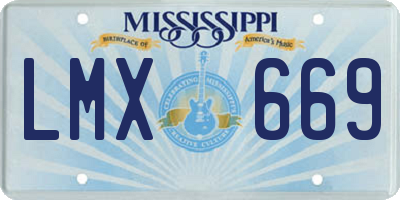 MS license plate LMX669