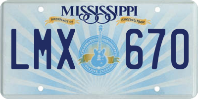 MS license plate LMX670
