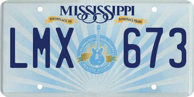 MS license plate LMX673