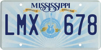 MS license plate LMX678