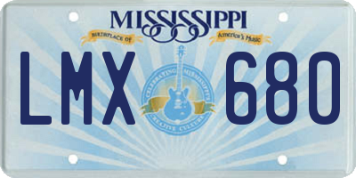 MS license plate LMX680