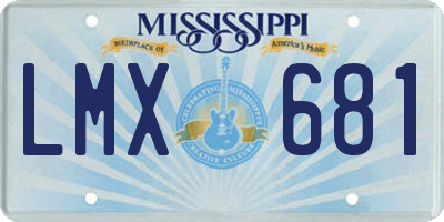 MS license plate LMX681