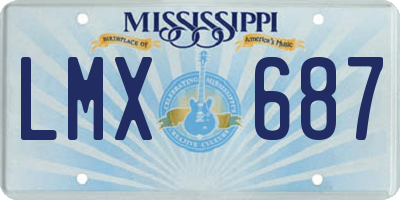 MS license plate LMX687