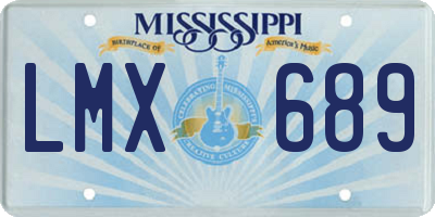 MS license plate LMX689