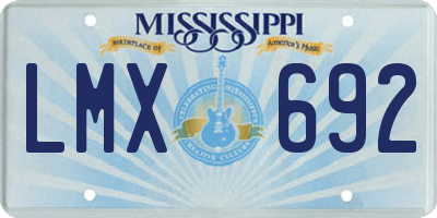 MS license plate LMX692