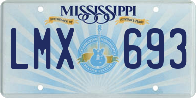 MS license plate LMX693