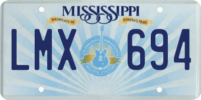 MS license plate LMX694