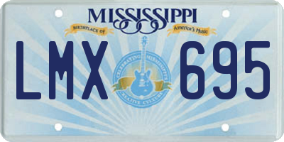 MS license plate LMX695