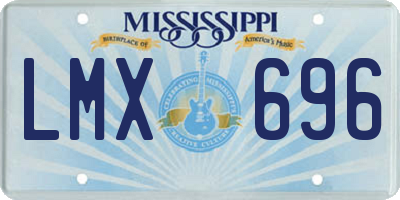 MS license plate LMX696