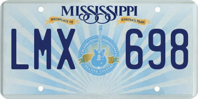 MS license plate LMX698