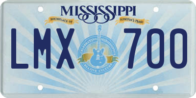 MS license plate LMX700