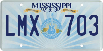 MS license plate LMX703
