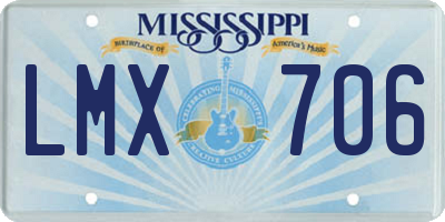MS license plate LMX706
