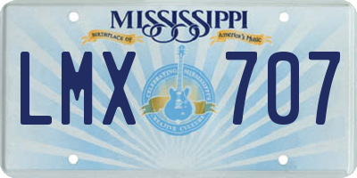 MS license plate LMX707