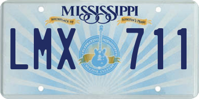 MS license plate LMX711