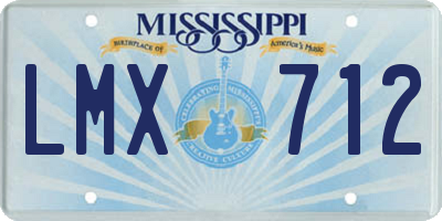 MS license plate LMX712