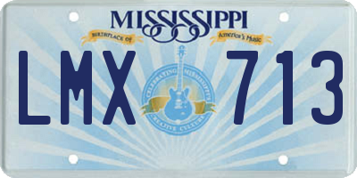 MS license plate LMX713