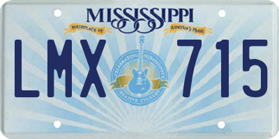 MS license plate LMX715