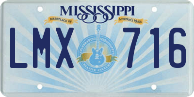 MS license plate LMX716